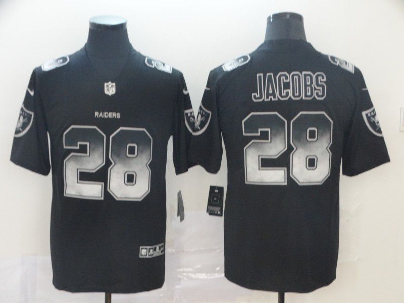 Men Okaland Raiders 28 Jacobs Nike Black Smoke Fashion Limited NFL Jerseys